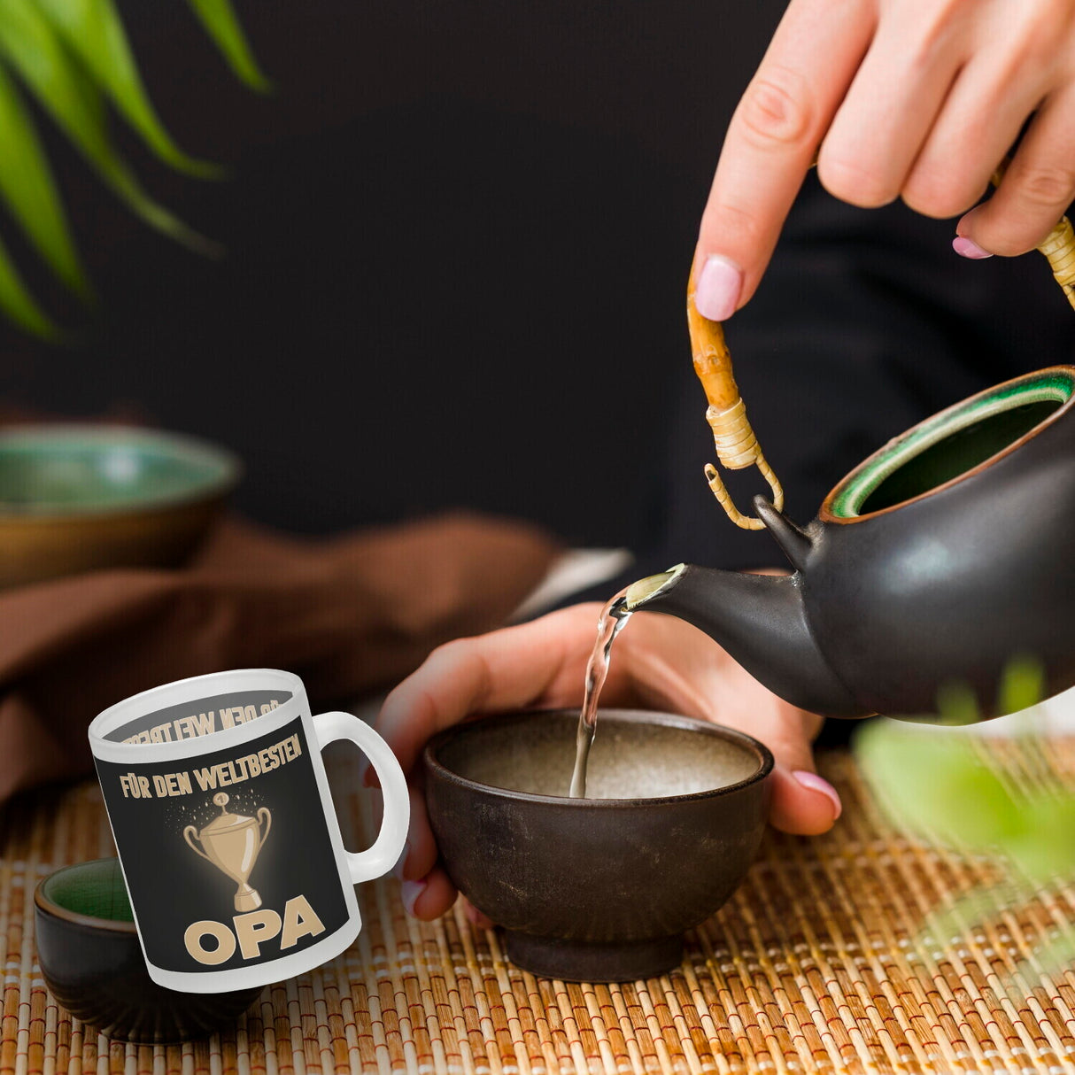 Für den weltbesten Opa Kaffeebecher mit Pokal