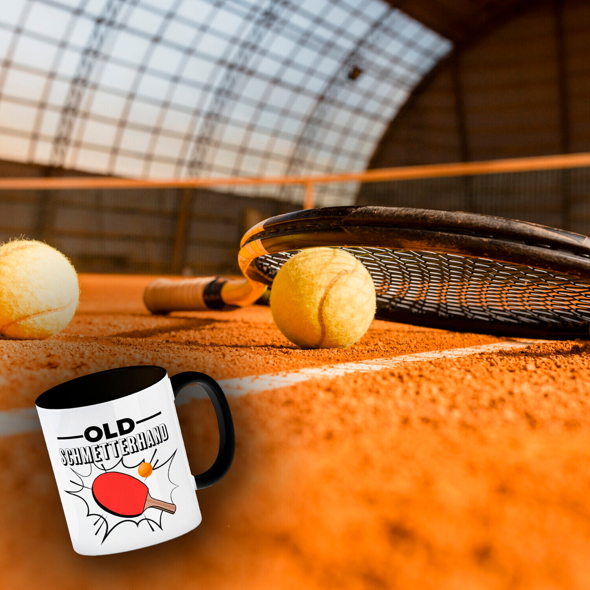 Old Schmetterhand Tischtennis Wortspiel Kaffeebecher