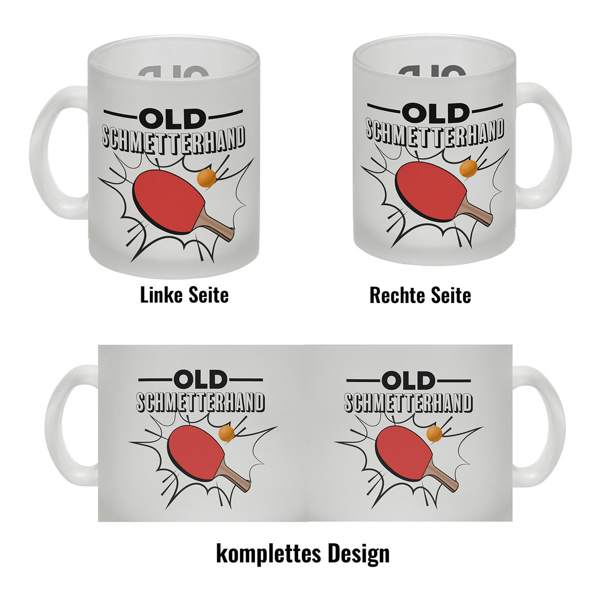 Old Schmetterhand Tischtennis Wortspiel Kaffeebecher