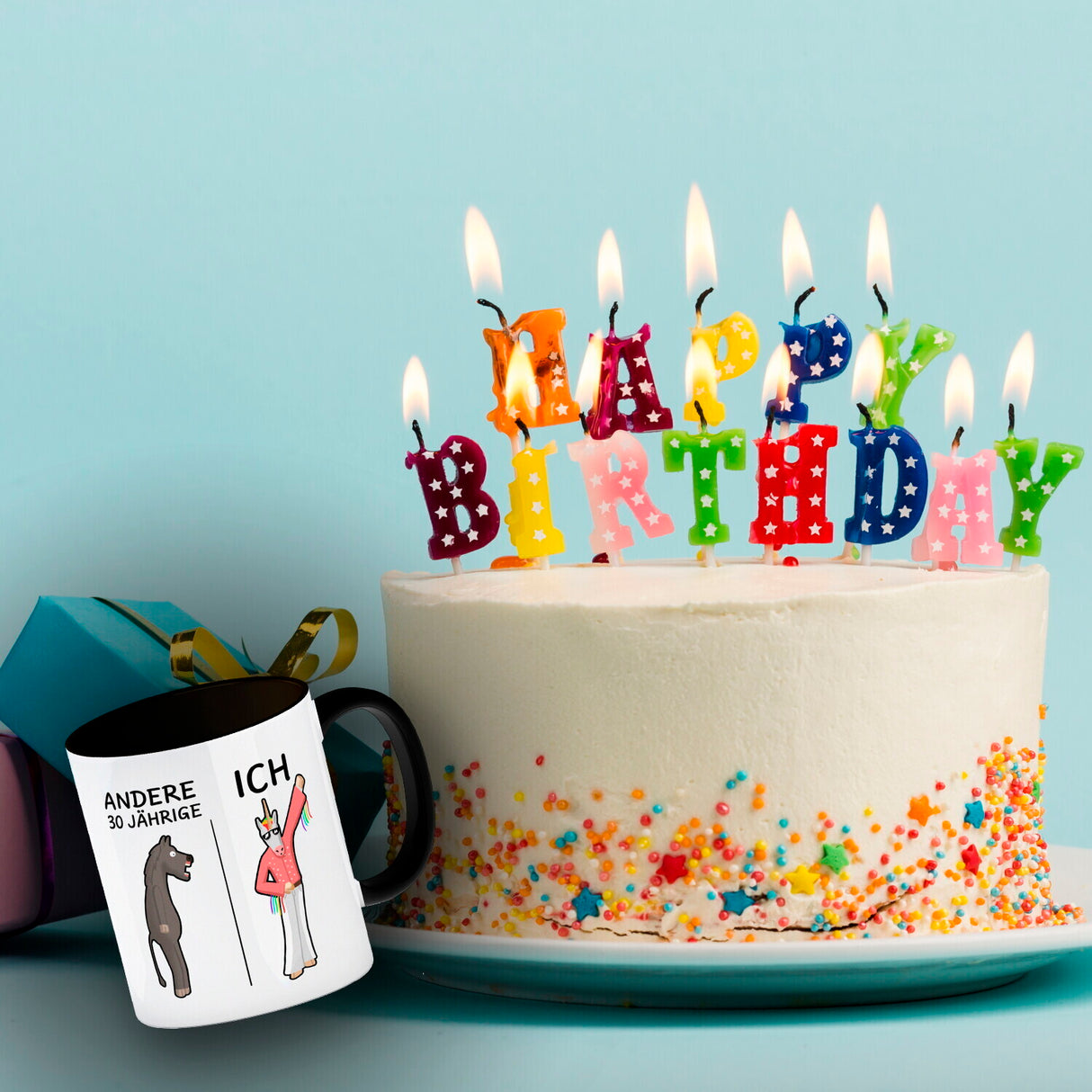 Kaffeebecher für den 30. Geburtstag mit Motiv: Andere und Ich