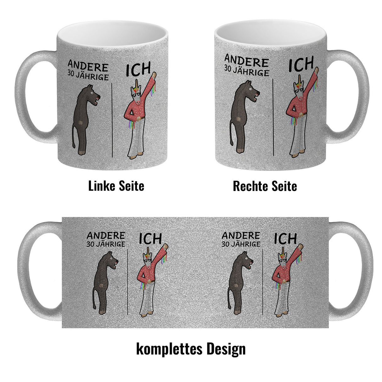 Kaffeebecher für den 30. Geburtstag mit Motiv: Andere und Ich