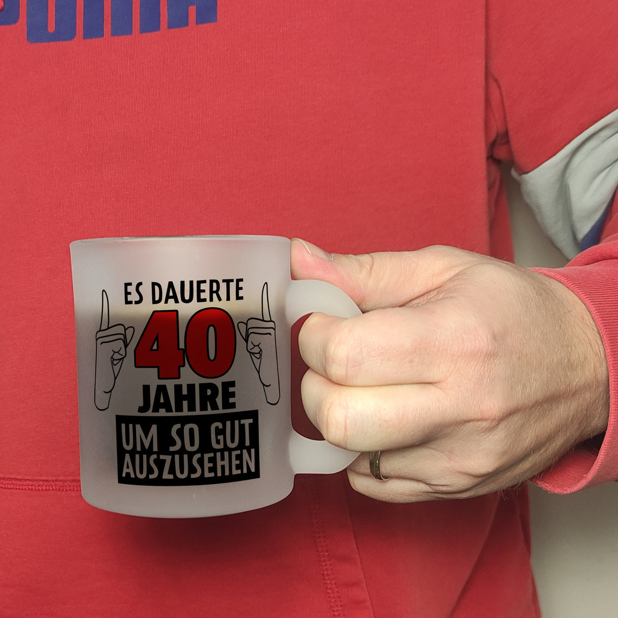 Witziger Kaffeebecher für den 40. Geburtstag mit Motiv: Gutes Aussehen