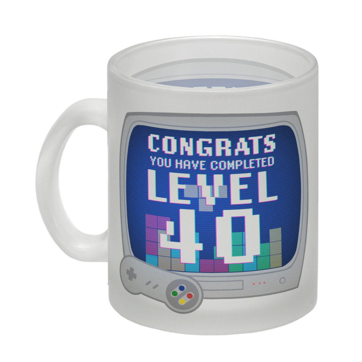Witziger Kaffeebecher für den 40. Geburtstag mit Motiv: Gamer