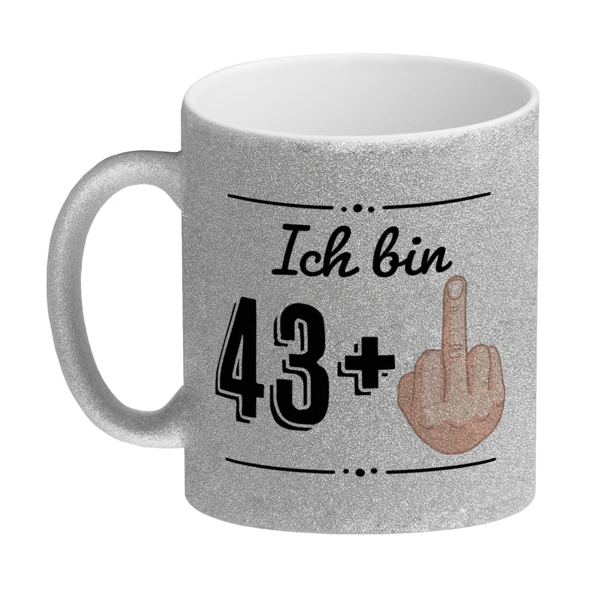 Witziger Kaffeebecher für den 44. Geburtstag mit Motiv: Mittelfinger