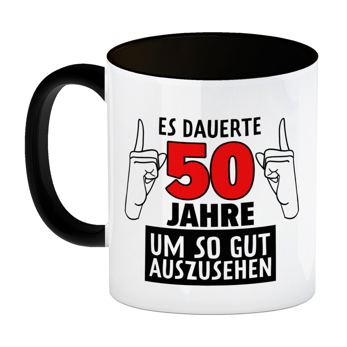 Witziger Kaffeebecher für den 50. Geburtstag mit Motiv: Gutes Aussehen