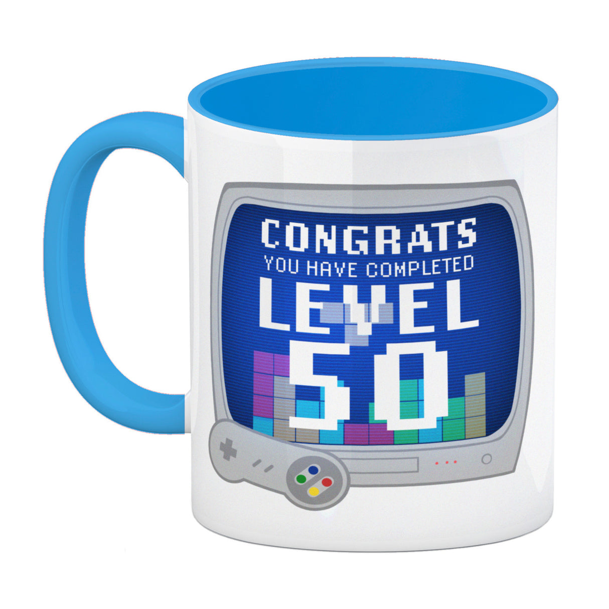 Witziger Kaffeebecher für den 50. Geburtstag mit Motiv: Gamer
