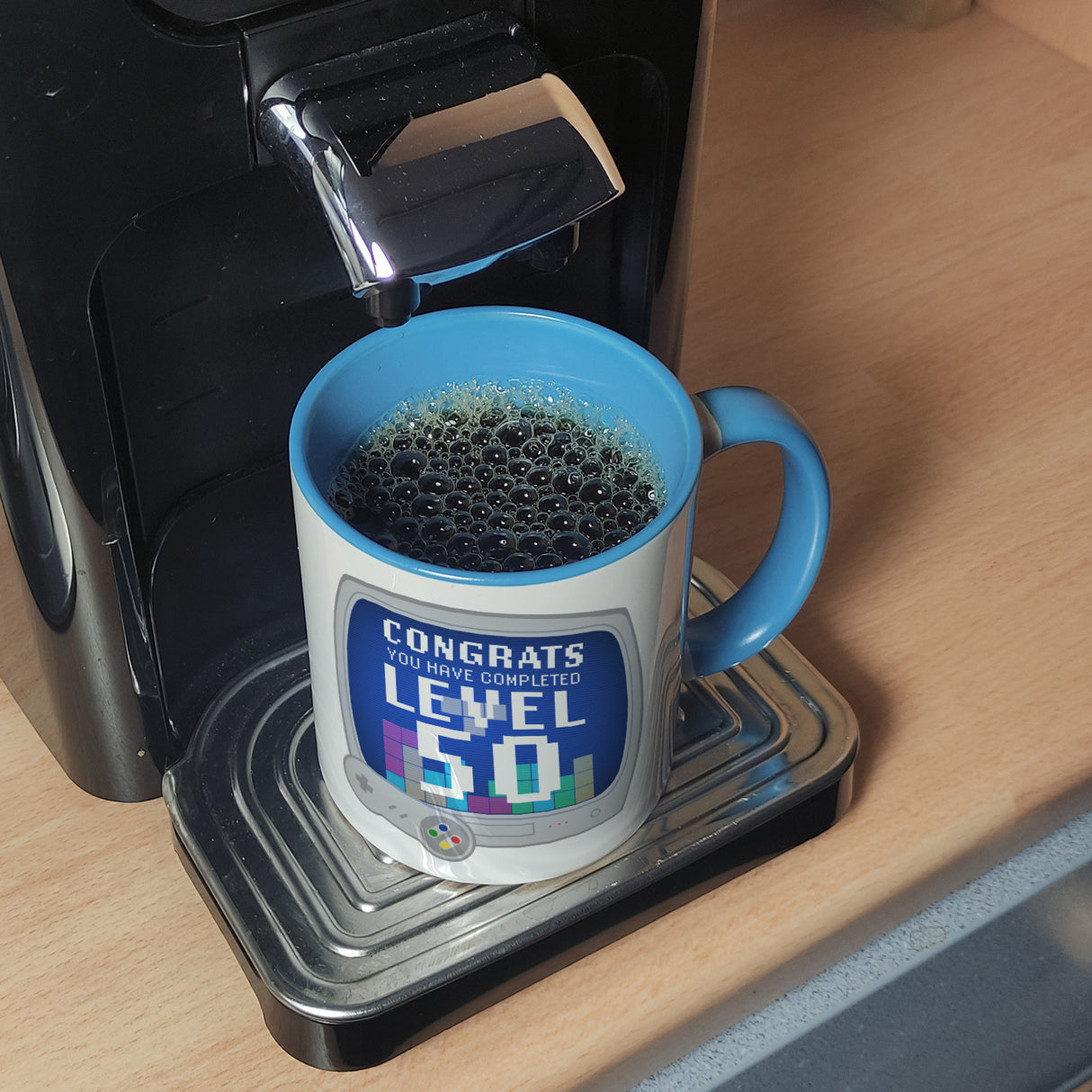 Witziger Kaffeebecher für den 50. Geburtstag mit Motiv: Gamer