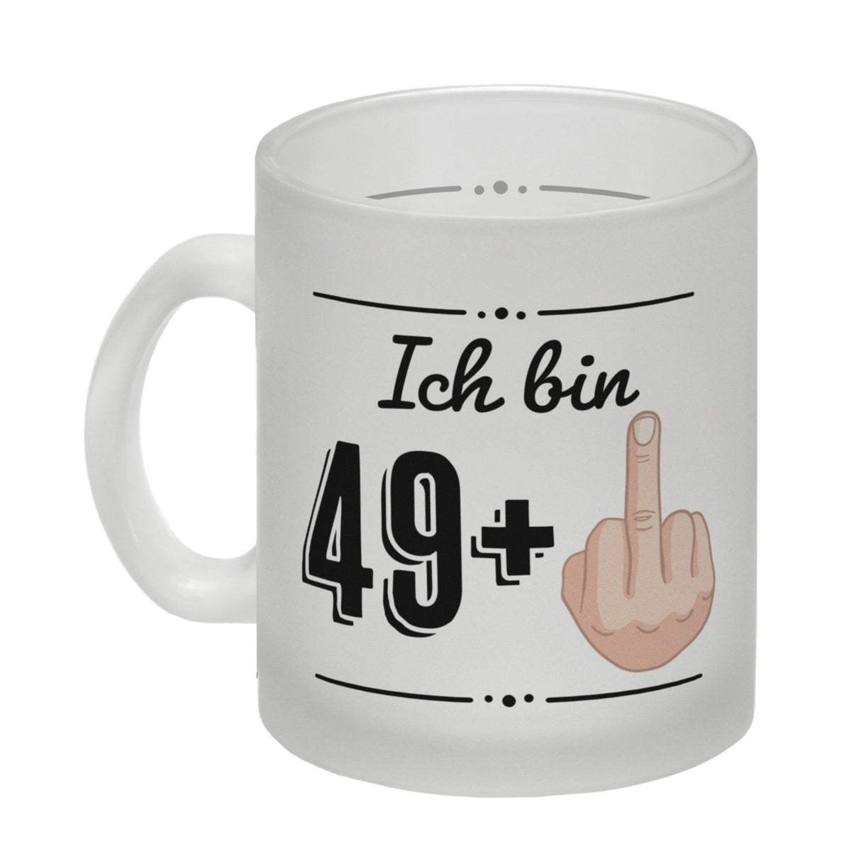Witziger Kaffeebecher für den 50. Geburtstag mit Motiv: Mittelfinger