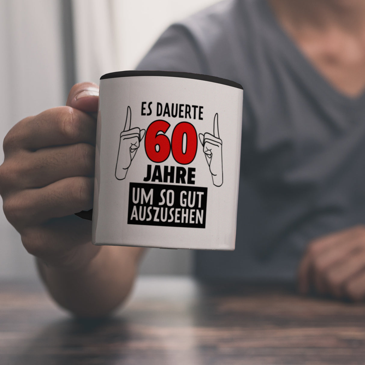 Witziger Kaffeebecher für den 60. Geburtstag mit Motiv: Gutes Aussehen