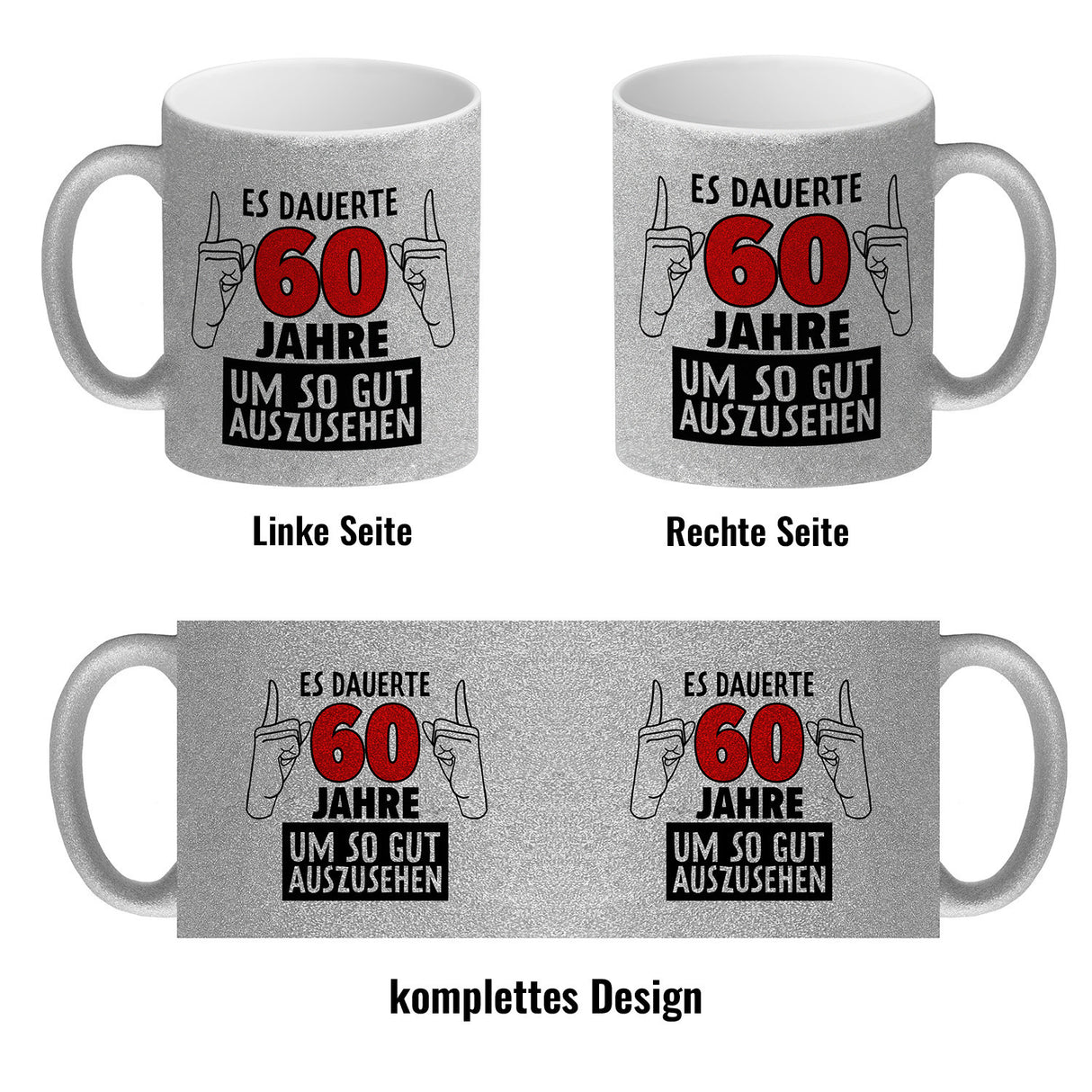 Witziger Kaffeebecher für den 60. Geburtstag mit Motiv: Gutes Aussehen