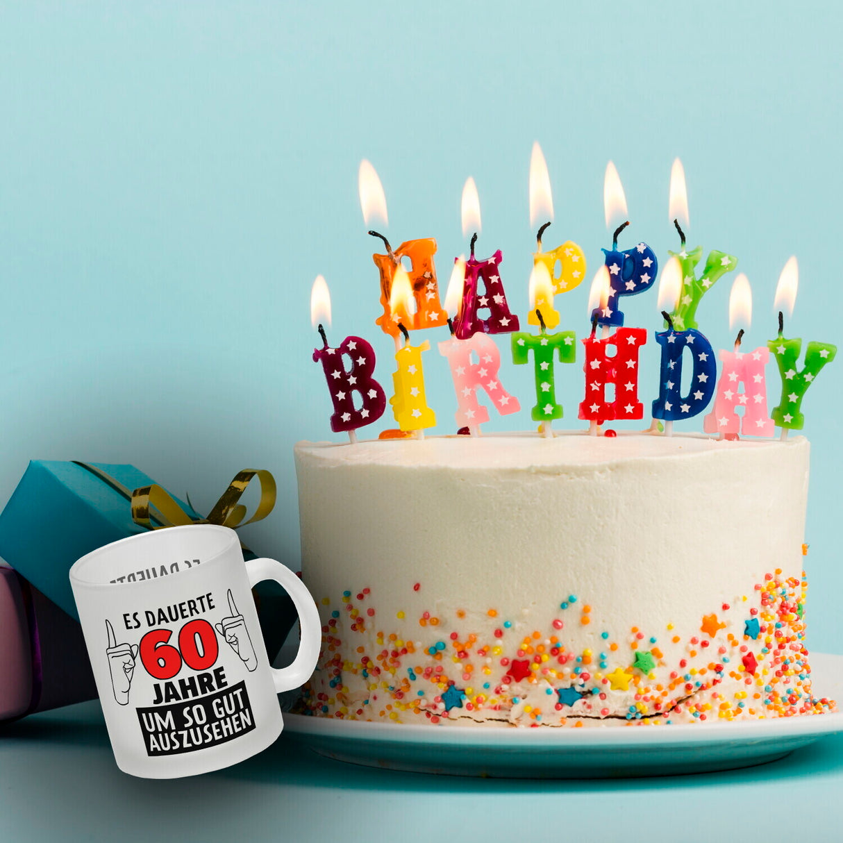 Witziger Kaffeebecher für den 60. Geburtstag mit Motiv: Gutes Aussehen