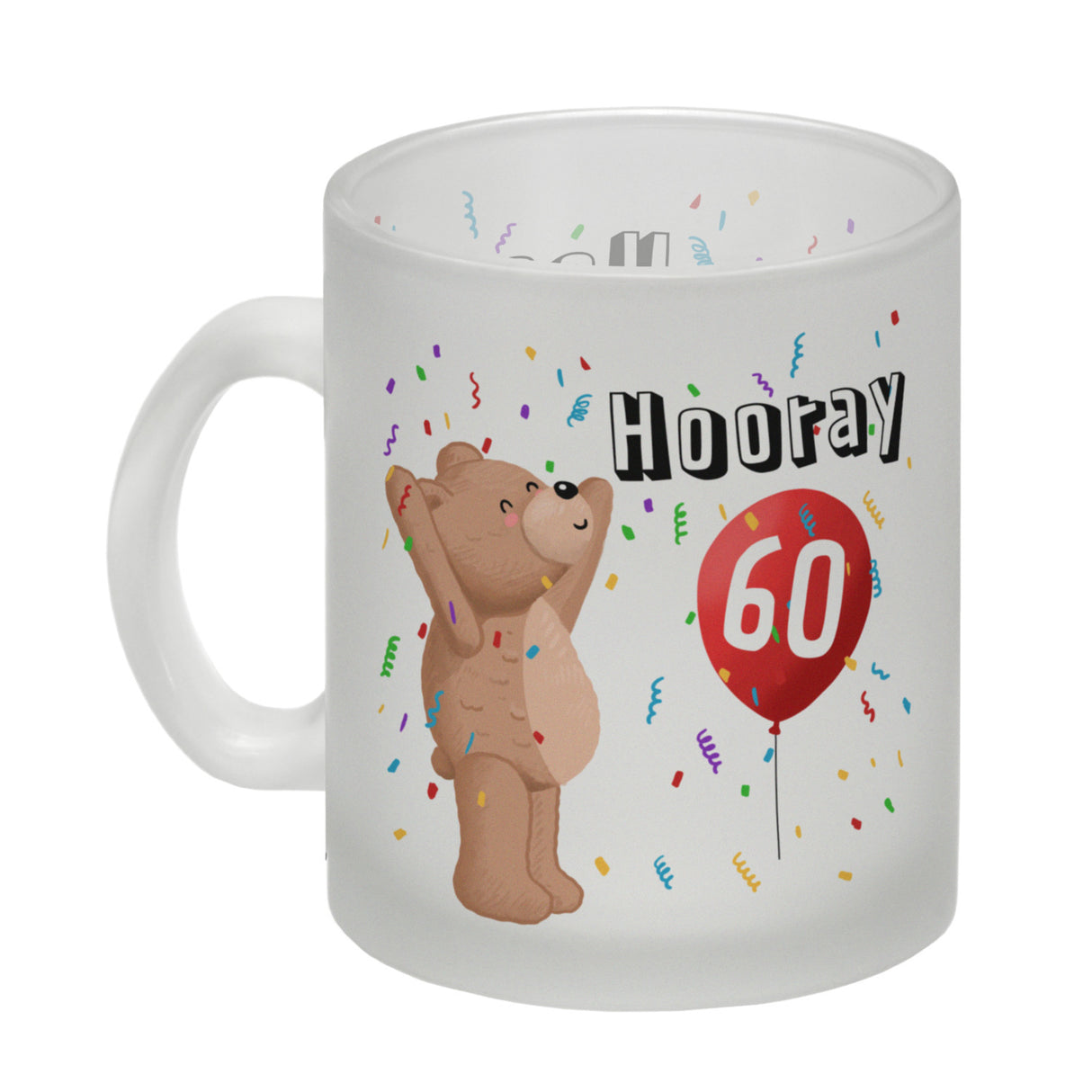 Witziger Kaffeebecher für den 60. Geburtstag mit Motiv: Hooray
