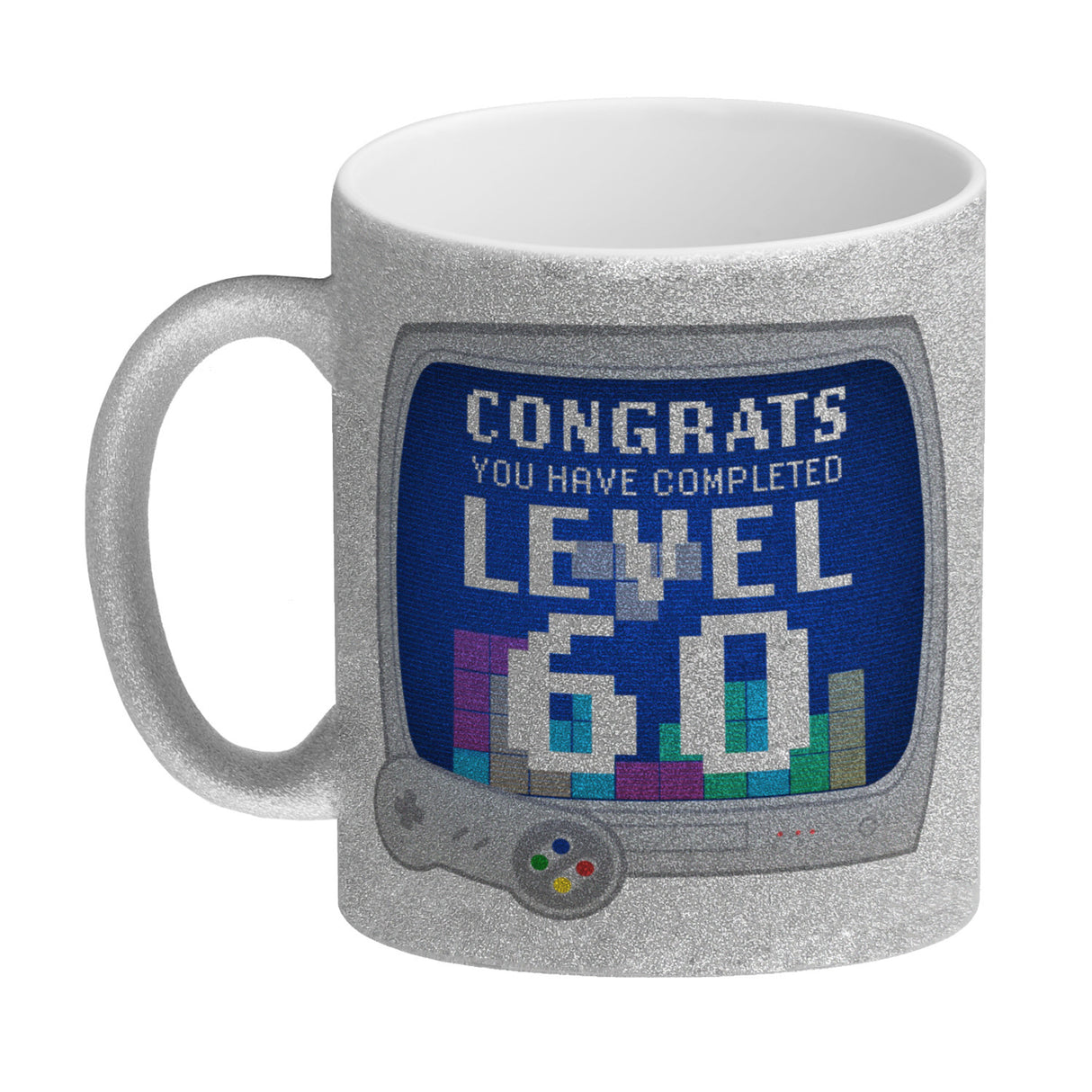 Witziger Kaffeebecher für den 60. Geburtstag mit Motiv: Gamer
