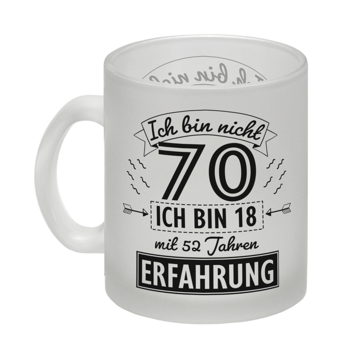 Witziger Kaffeebecher für den 70. Geburtstag mit Motiv: Erfahrung