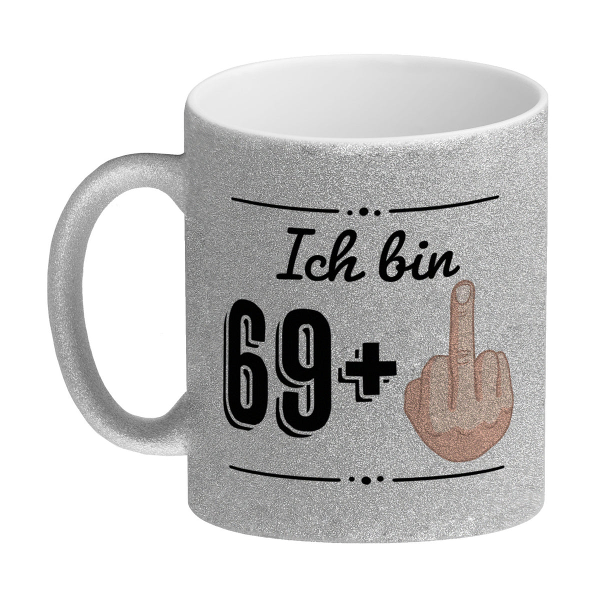 Witziger Kaffeebecher für den 70. Geburtstag mit Motiv: Mittelfinger