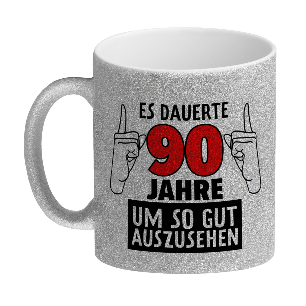 Witziger Kaffeebecher für den 90. Geburtstag mit Motiv: Gutes Aussehen