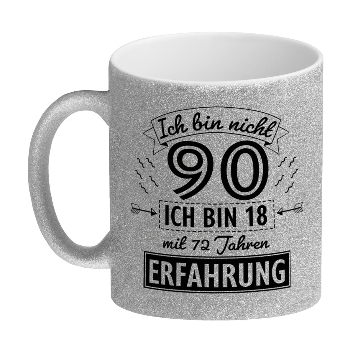 Witziger Kaffeebecher für den 90. Geburtstag mit Motiv: Erfahrung