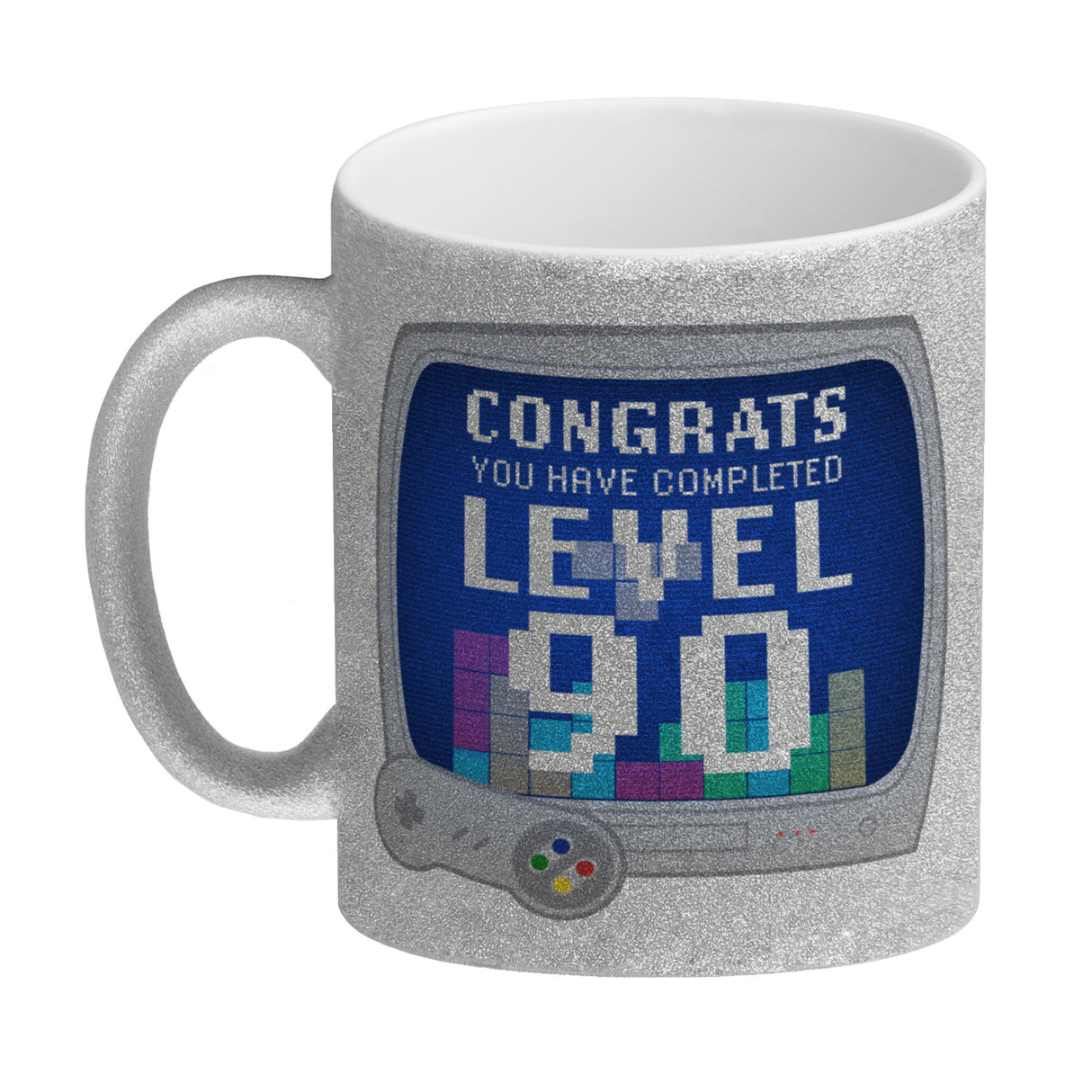 Witziger Kaffeebecher für den 90. Geburtstag mit Motiv: Gamer