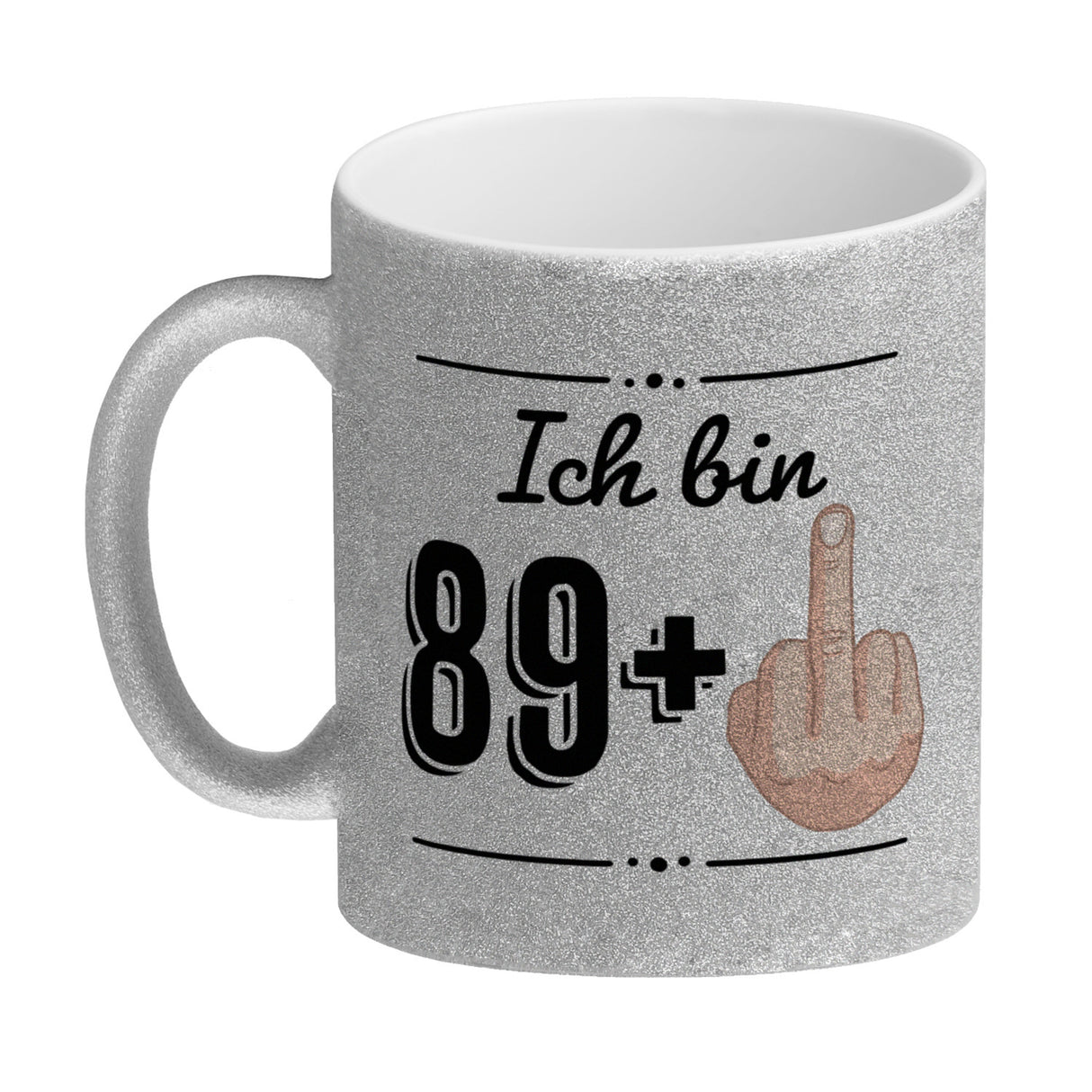 Witziger Kaffeebecher für den 90. Geburtstag mit Motiv: Mittelfinger