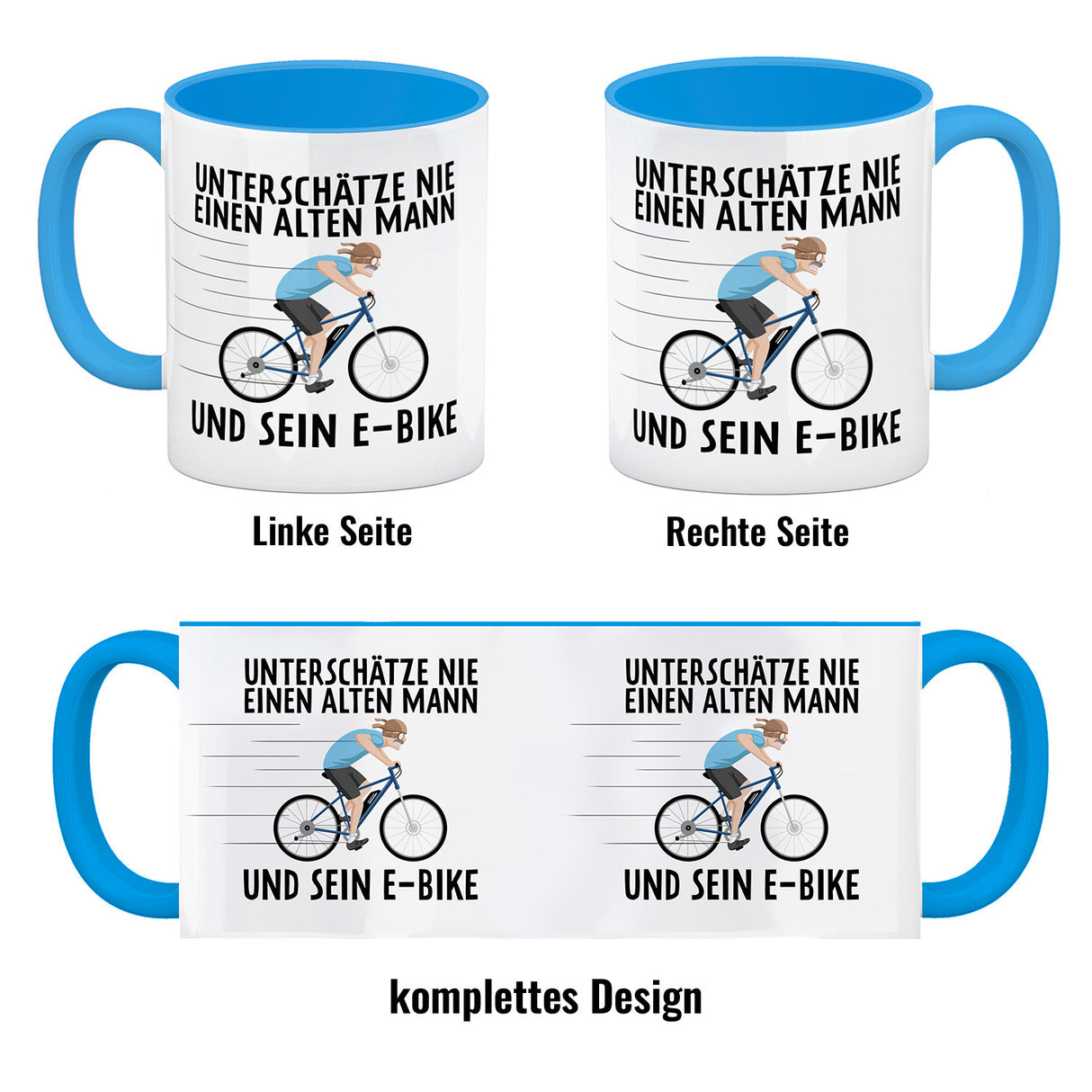 Unterschätze nie einen alten Mann und sein E-Bike Kaffeebecher