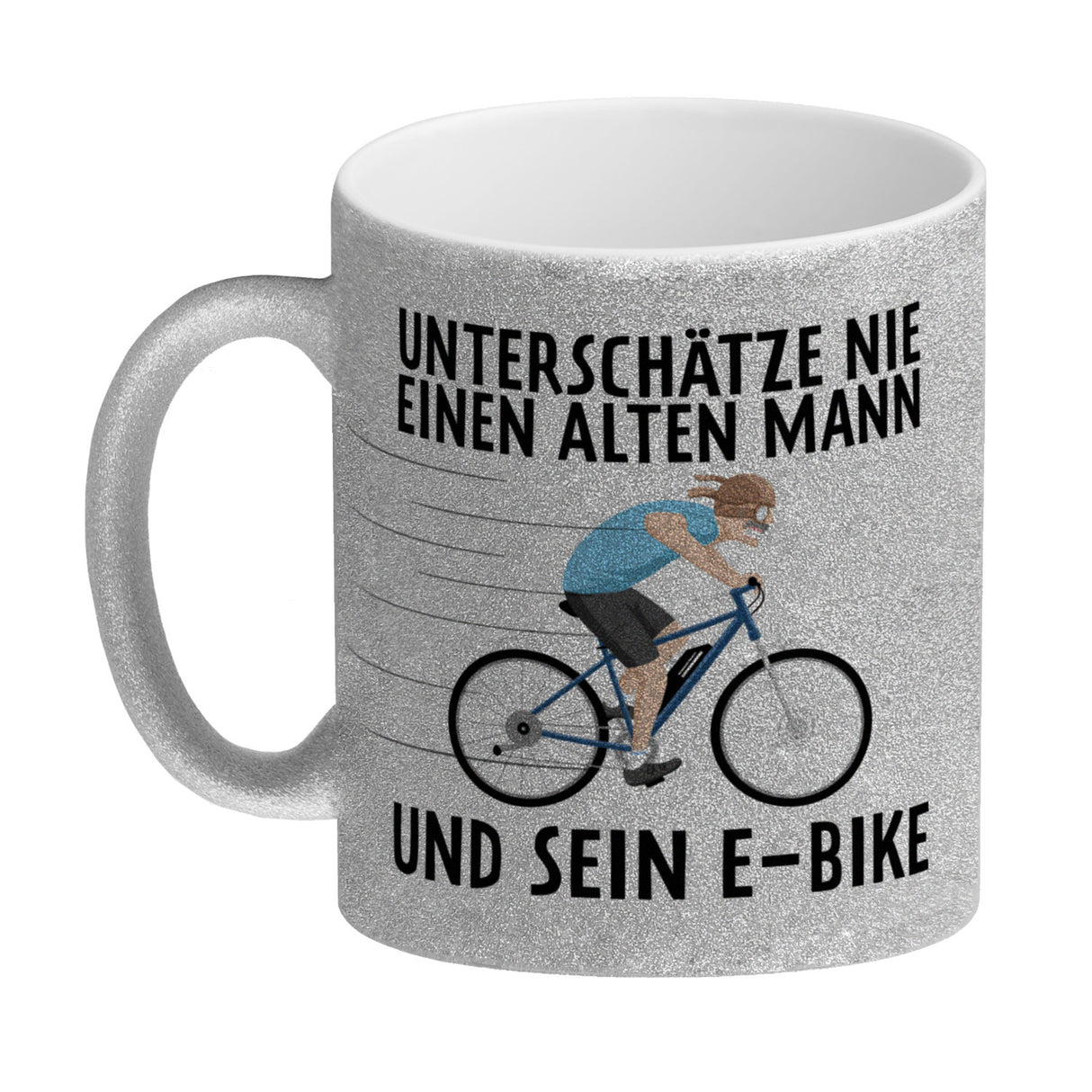 Unterschätze nie einen alten Mann und sein E-Bike Kaffeebecher