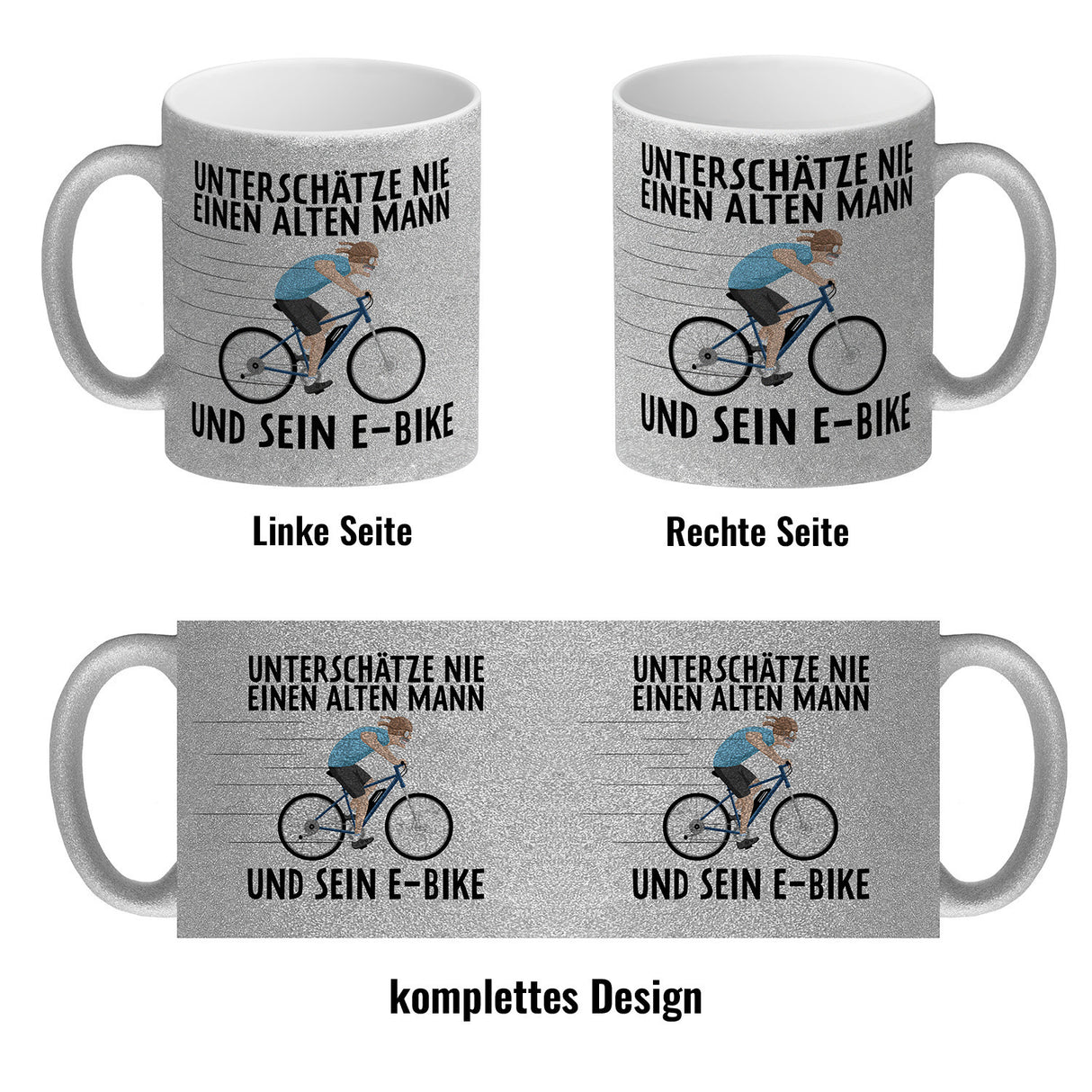 Unterschätze nie einen alten Mann und sein E-Bike Kaffeebecher
