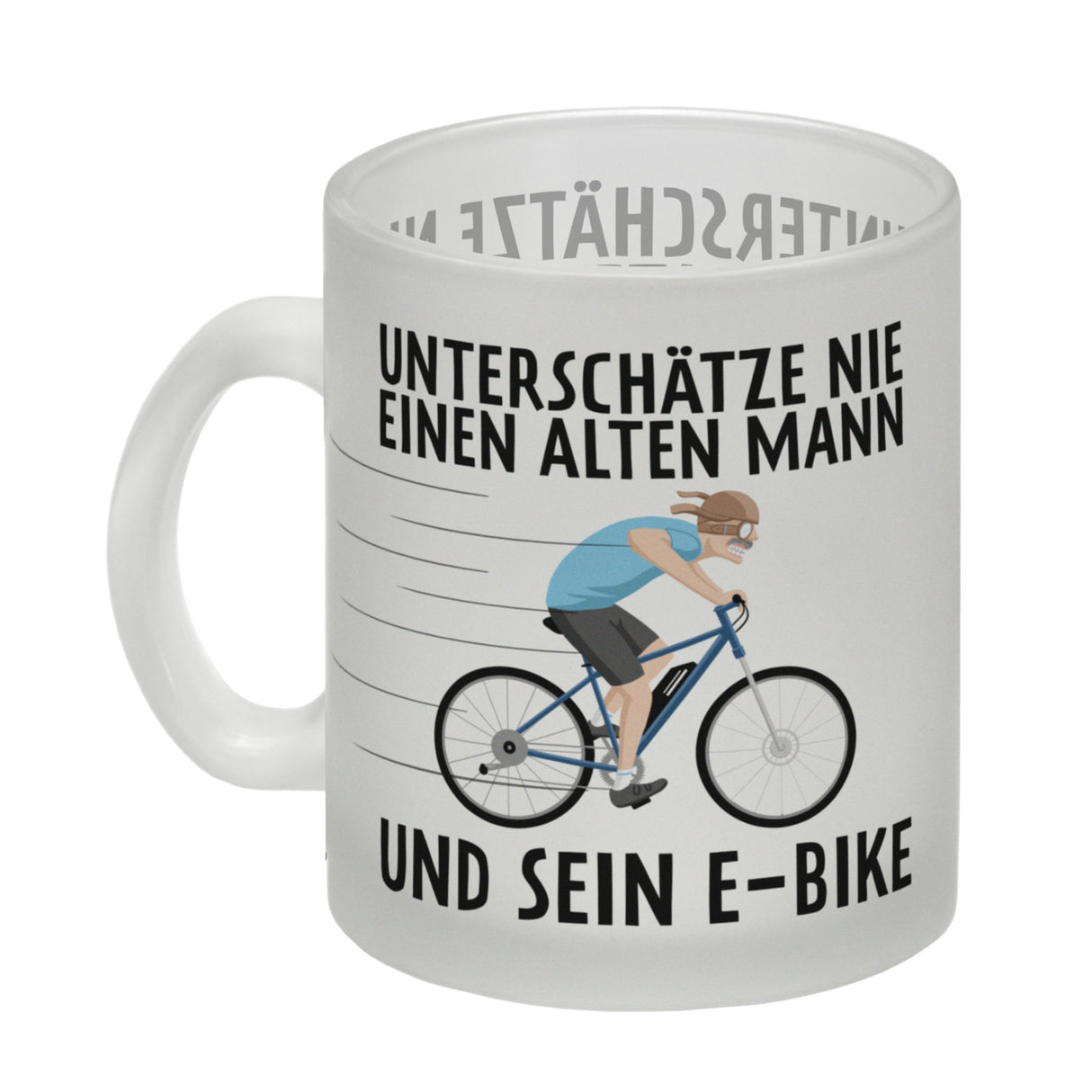 Unterschätze nie einen alten Mann und sein E-Bike Kaffeebecher