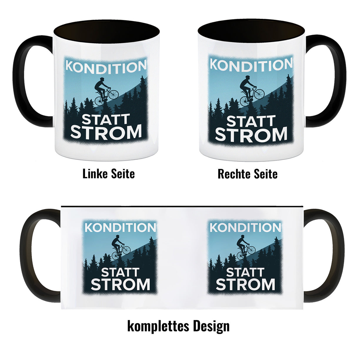 Kondition statt Strom Kaffeebecher für Fahrradfahrer