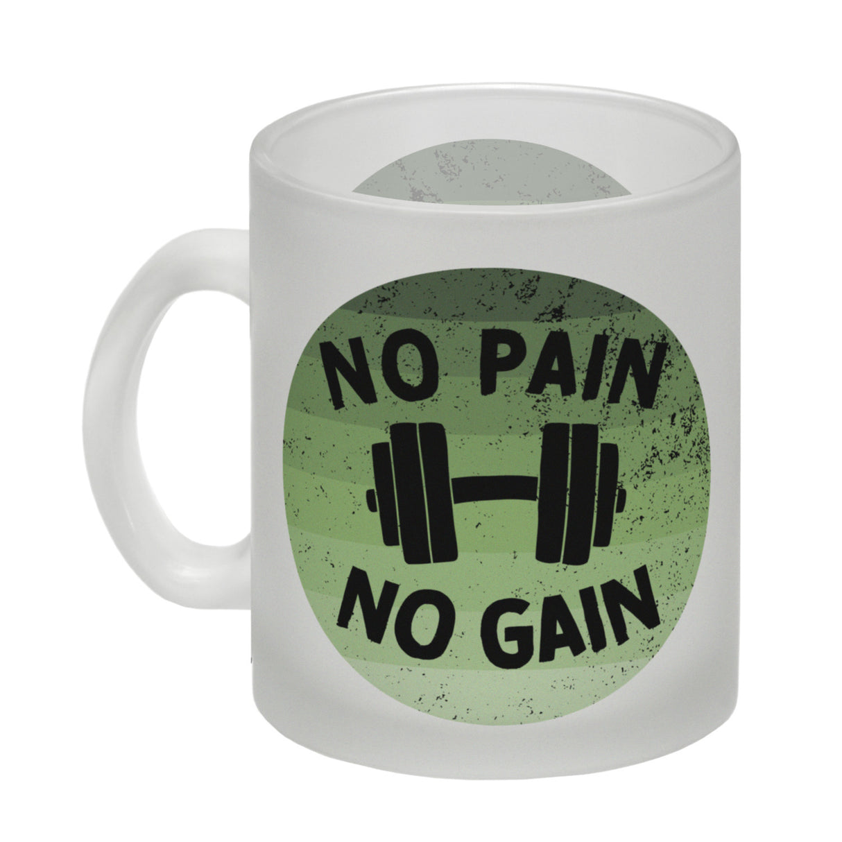 No pain no gain Fitness Kaffeebecher mit Hantel