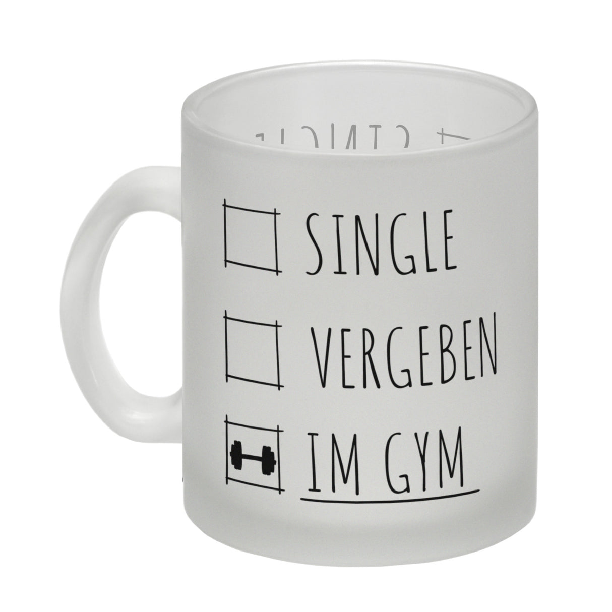 Single, vergeben oder im Gym Fitness Kaffeebecher