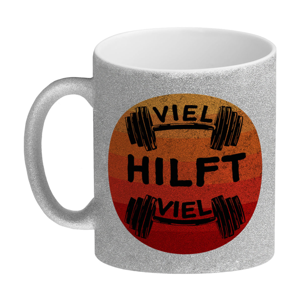Viel hilft viel Fitness Kaffeebecher für Sportler