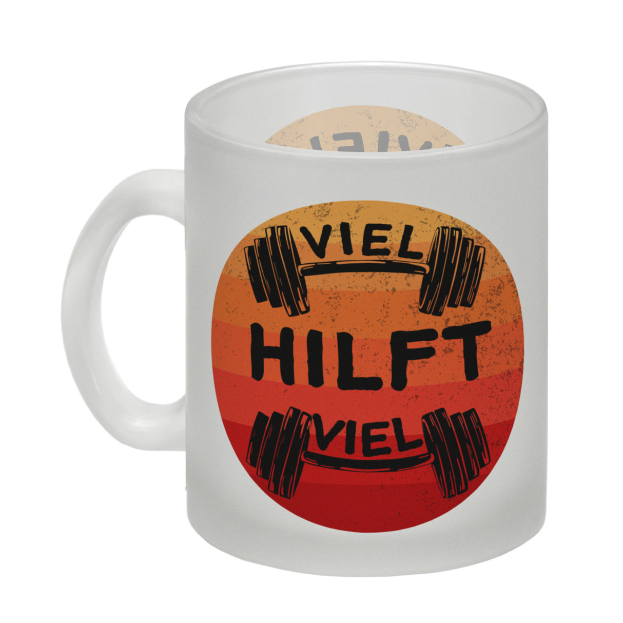 Viel hilft viel Fitness Kaffeebecher für Sportler
