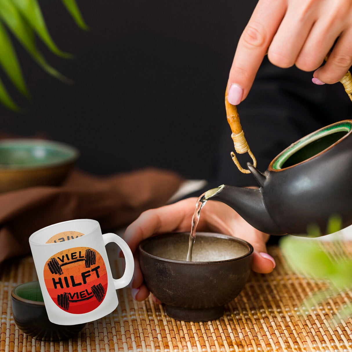 Viel hilft viel Fitness Kaffeebecher für Sportler
