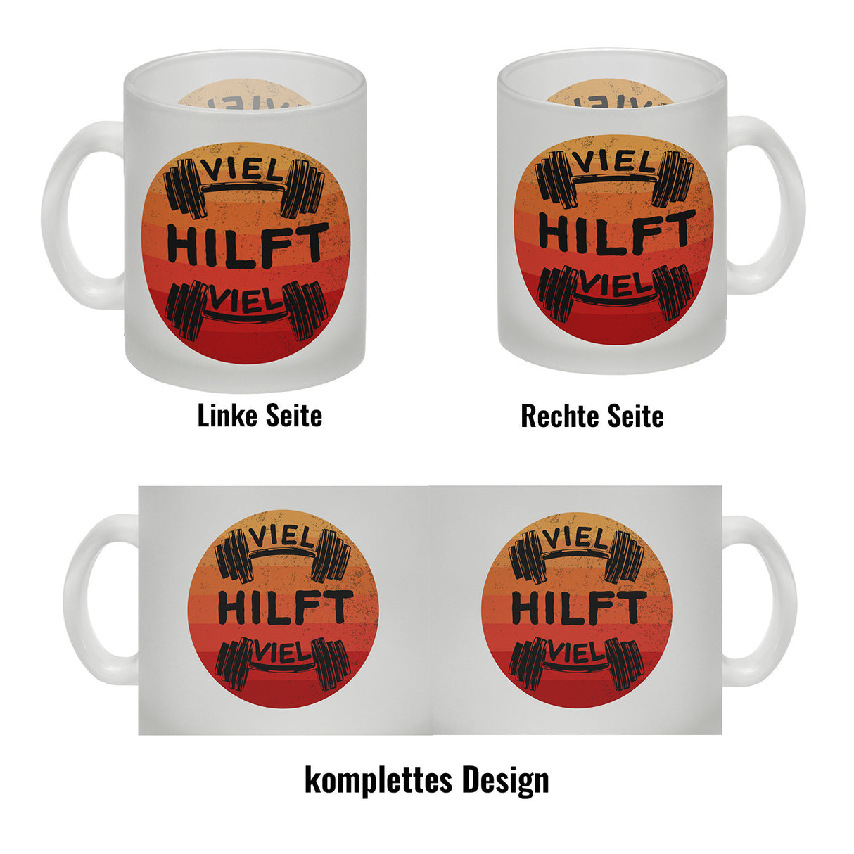 Viel hilft viel Fitness Kaffeebecher für Sportler