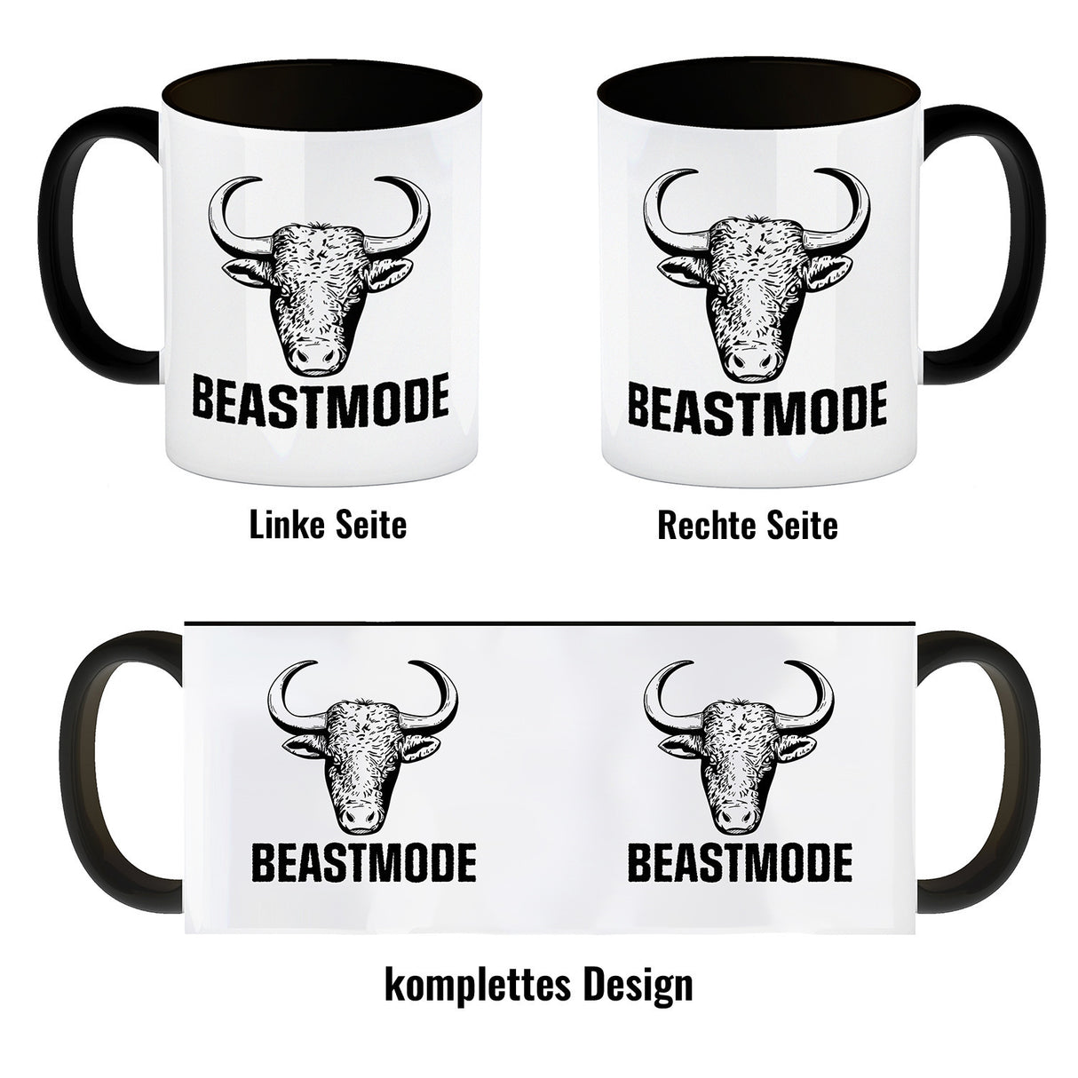 Beastmode Fitness Kaffeebecher mit Stier