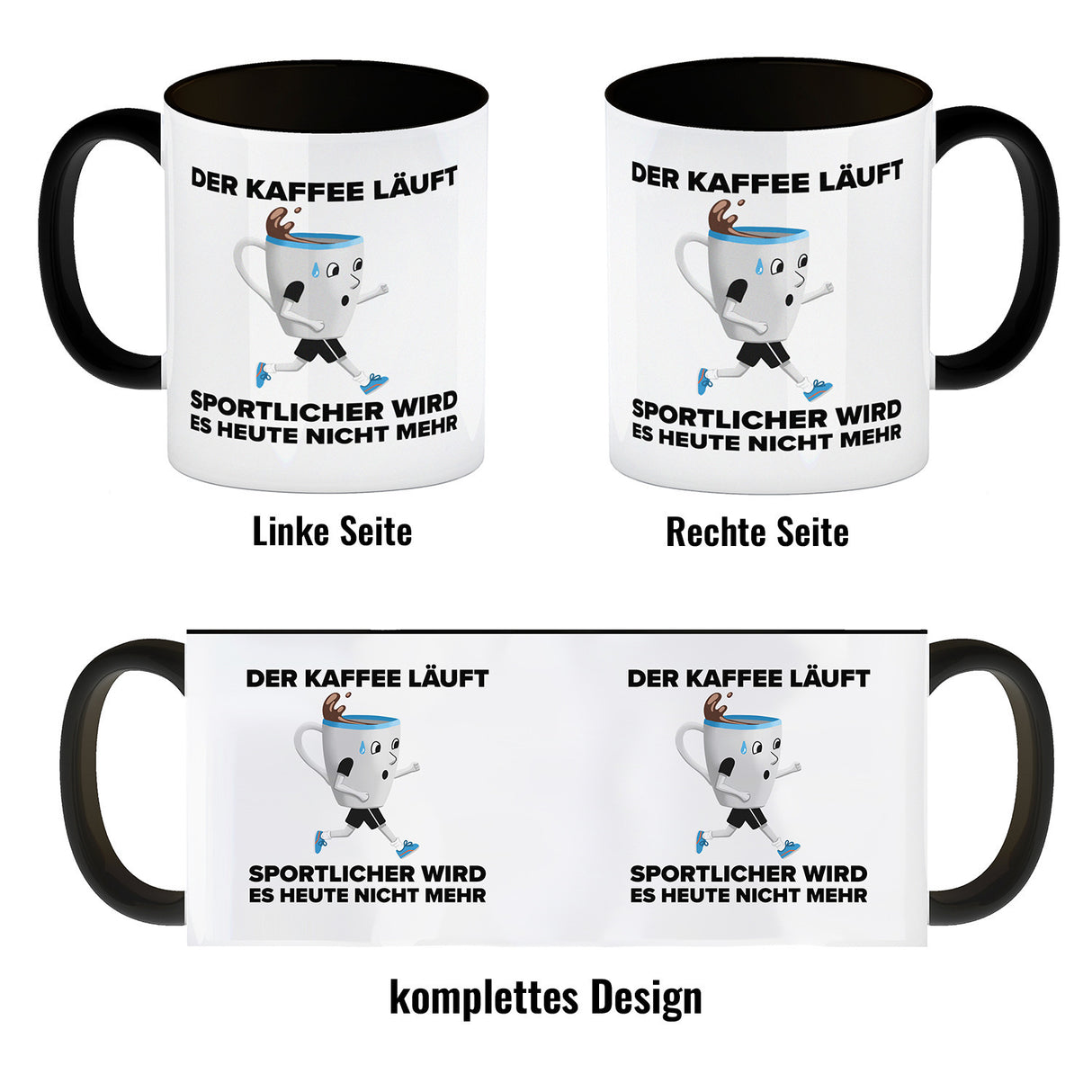Der Kaffee läuft - sportlicher wird es nicht mehr - Sportmuffel Kaffeebecher