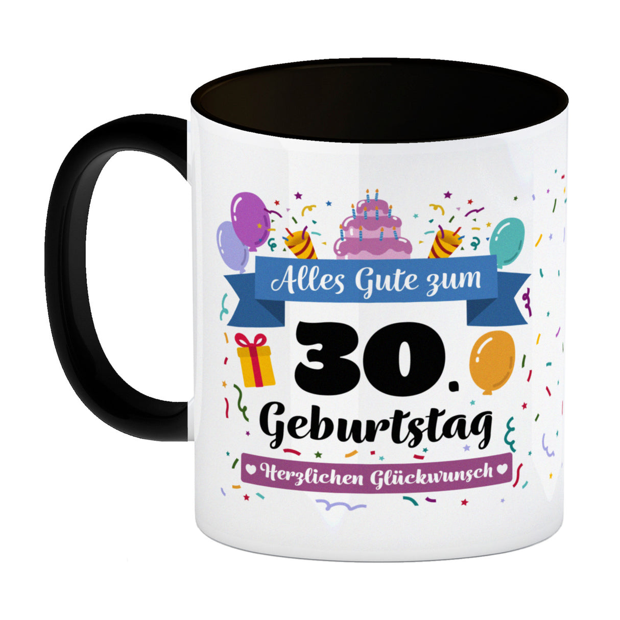 30. Geburtstag Kaffeebecher mit lustigem Spruch: Alles Gute