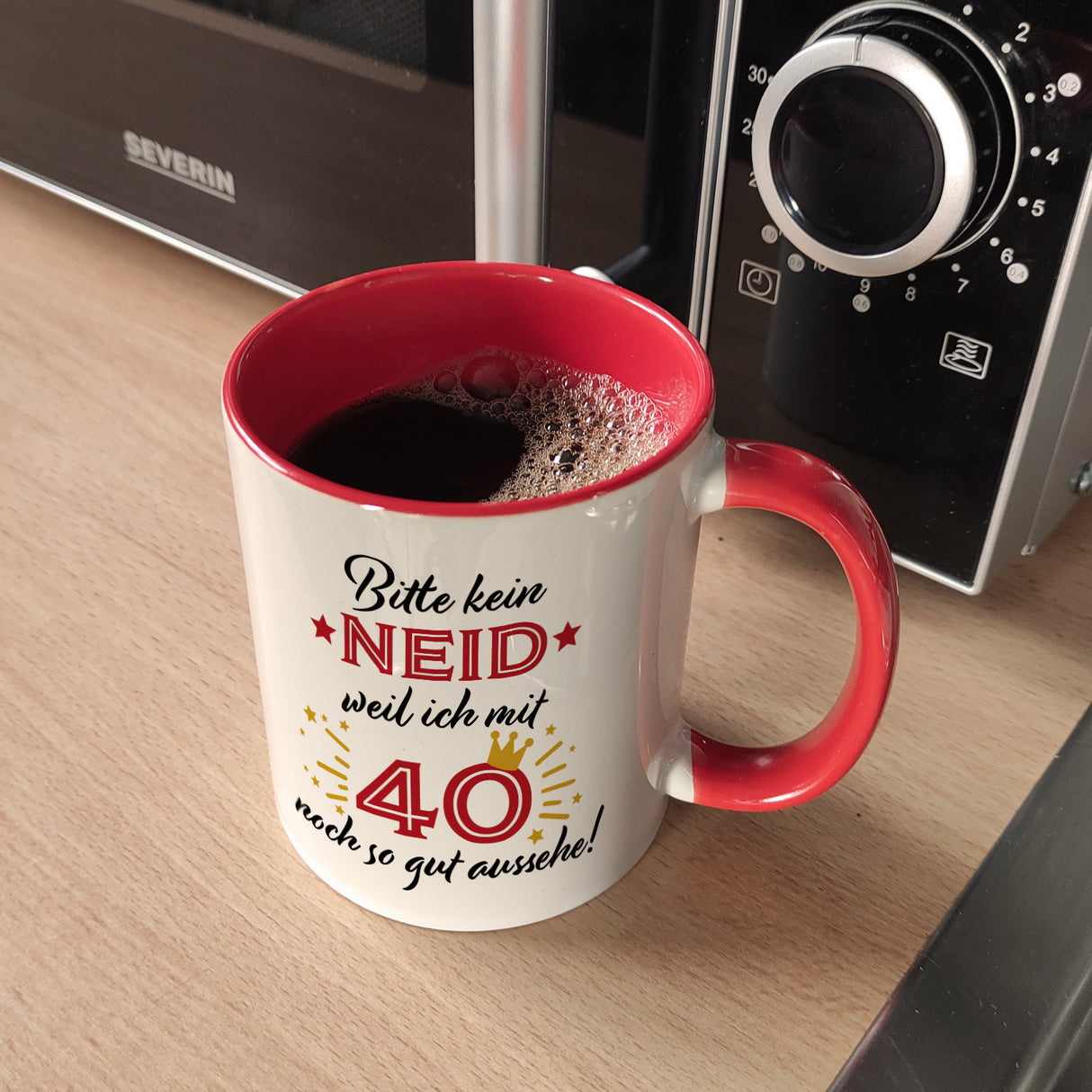 40. Geburtstag Kaffeebecher mit lustigem Spruch: Neid