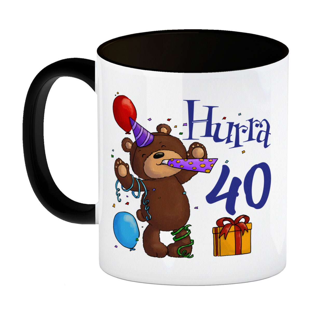 40. Geburtstag Kaffeebecher mit lustigem Spruch: Teddy