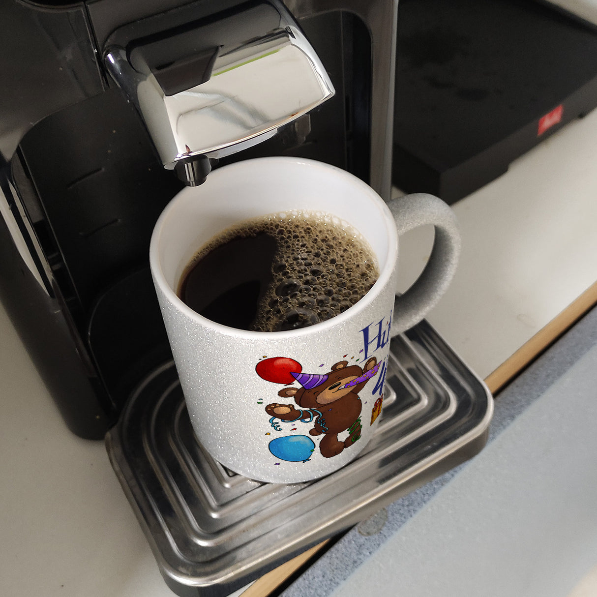 40. Geburtstag Kaffeebecher mit lustigem Spruch: Teddy