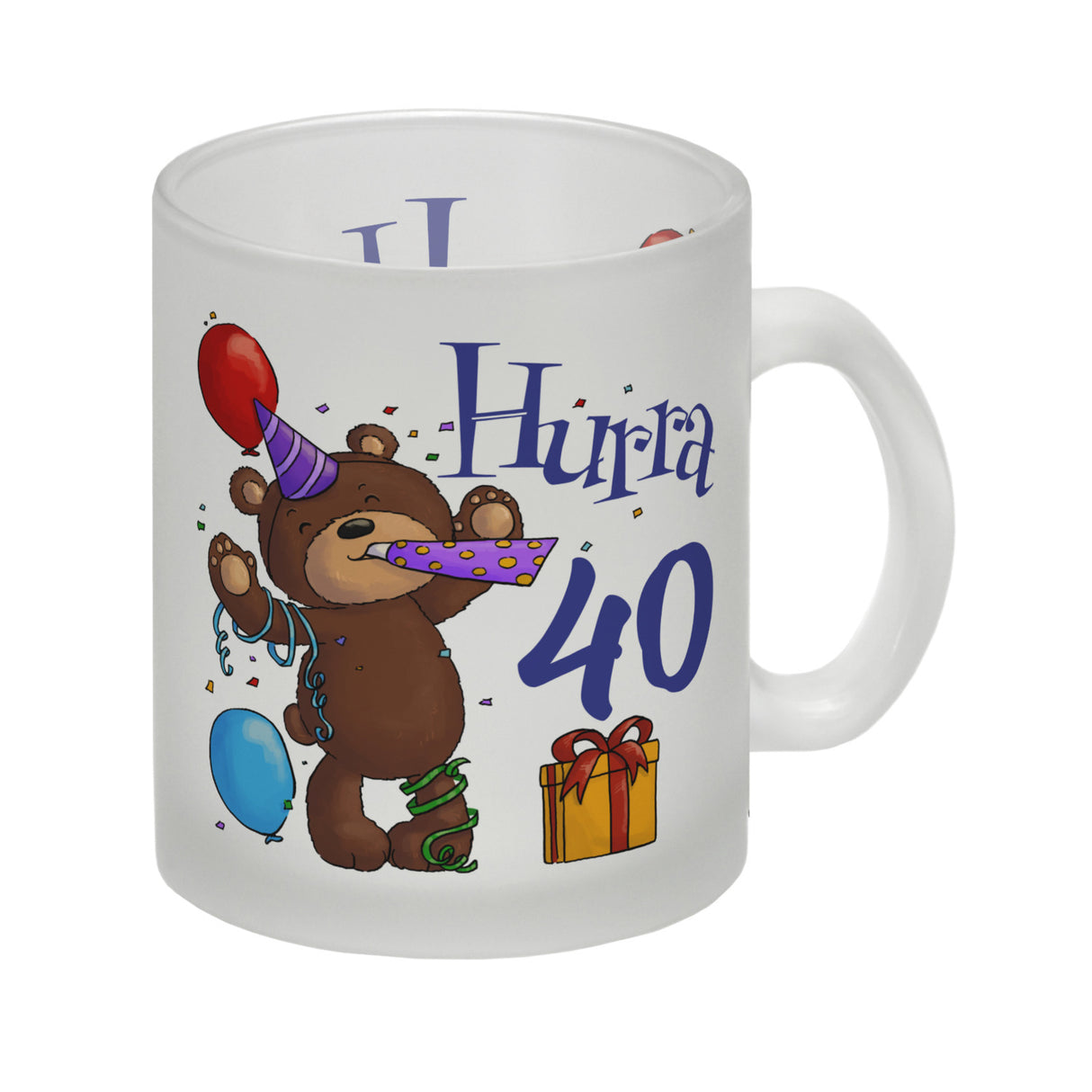 40. Geburtstag Kaffeebecher mit lustigem Spruch: Teddy