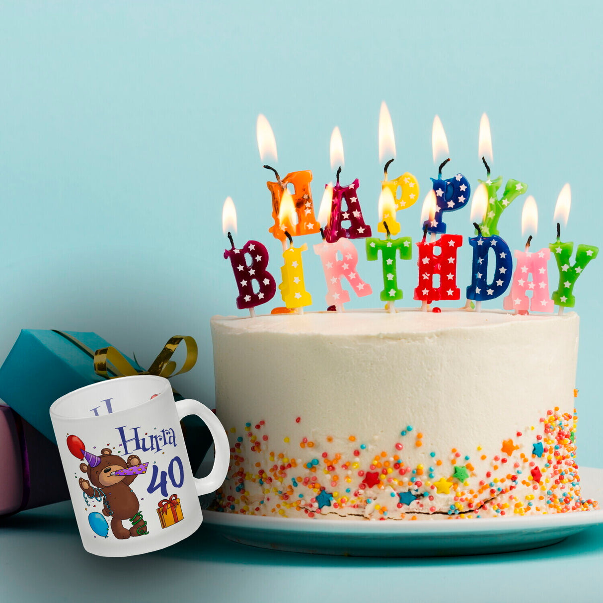 40. Geburtstag Kaffeebecher mit lustigem Spruch: Teddy