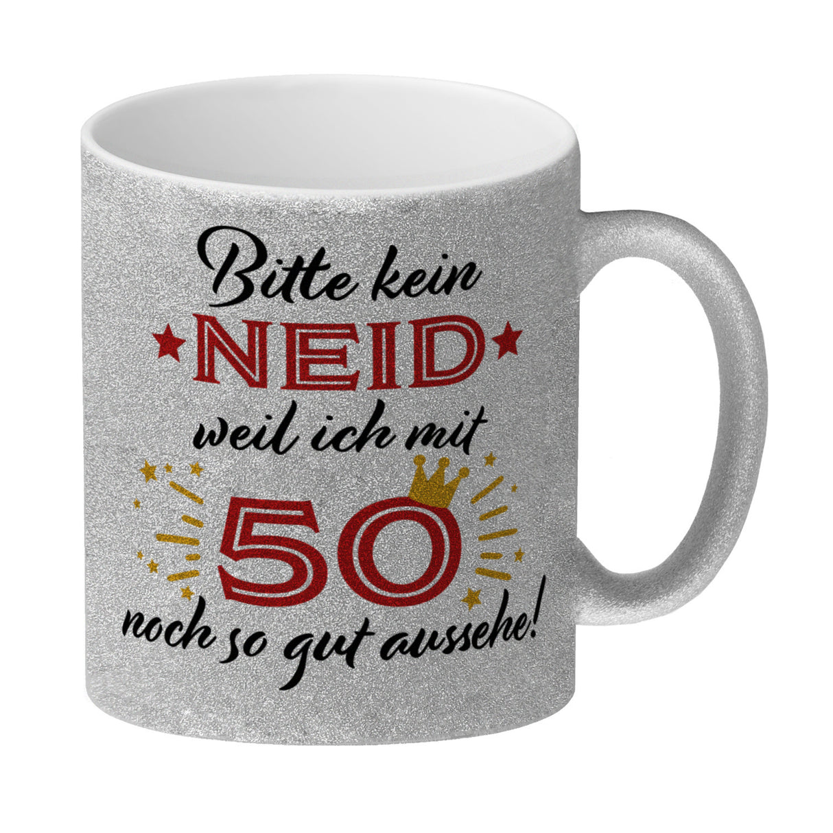 50. Geburtstag Kaffeebecher mit lustigem Spruch: Neid