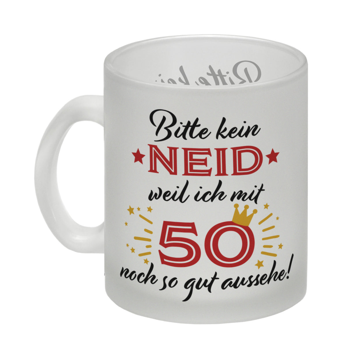 50. Geburtstag Kaffeebecher mit lustigem Spruch: Neid