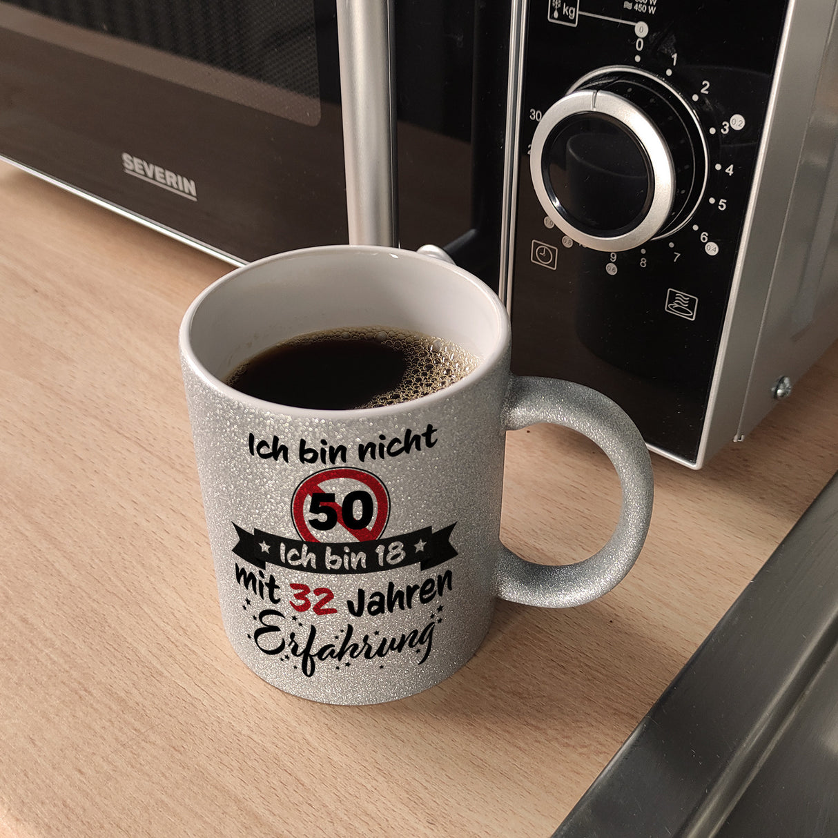 50. Geburtstag Kaffeebecher mit lustigem Spruch: 18 mit Erfahrung