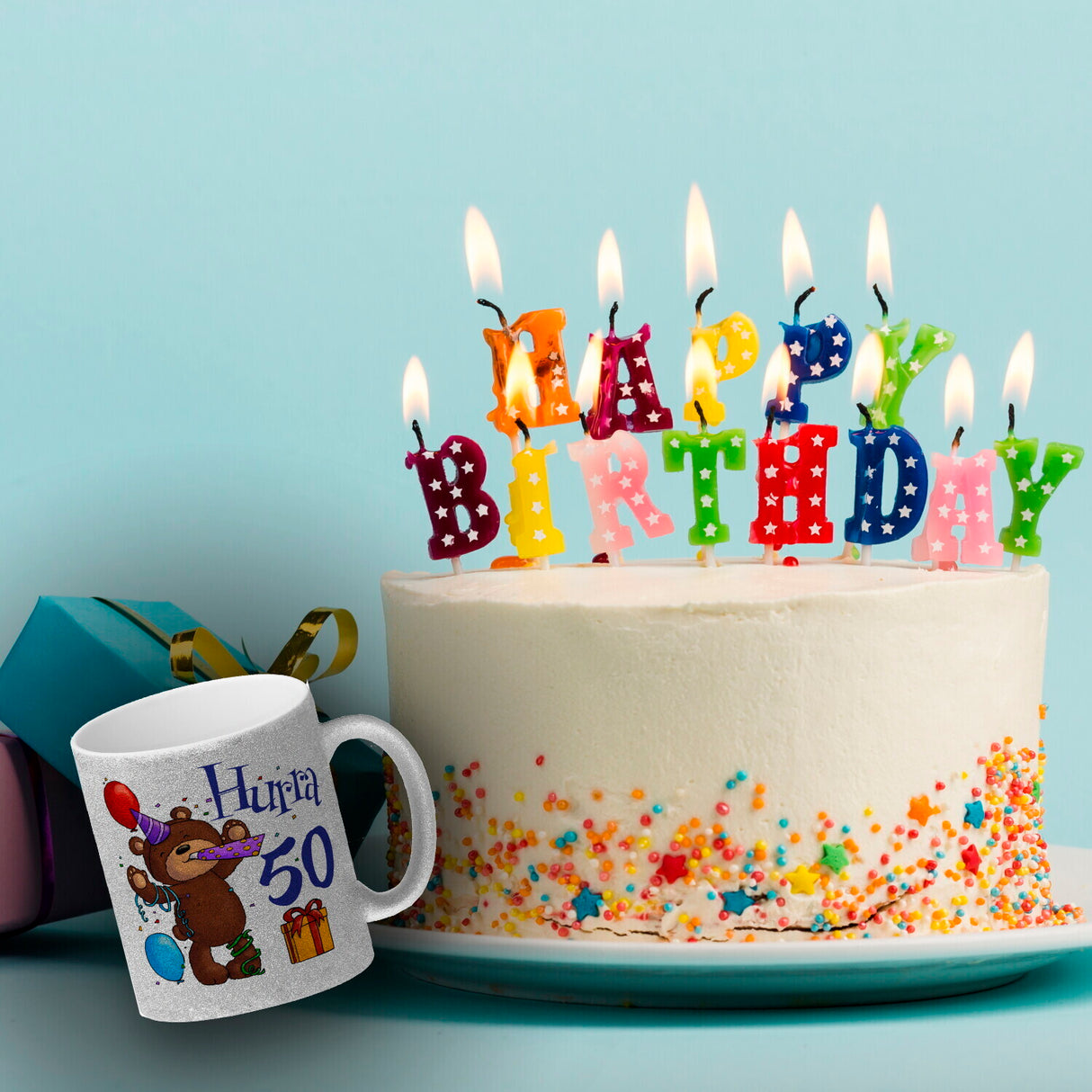 50. Geburtstag Kaffeebecher mit lustigem Spruch: Teddy