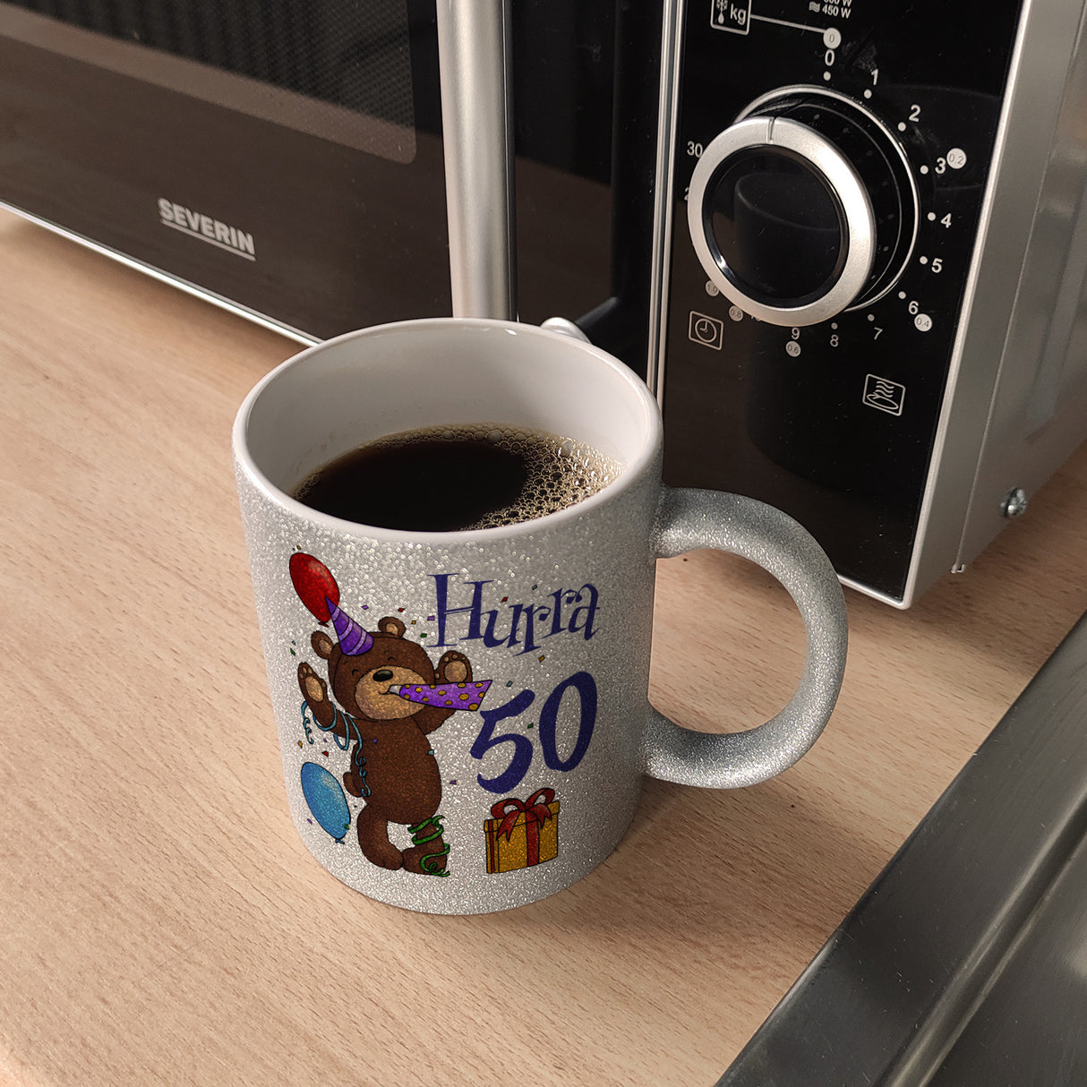 50. Geburtstag Kaffeebecher mit lustigem Spruch: Teddy