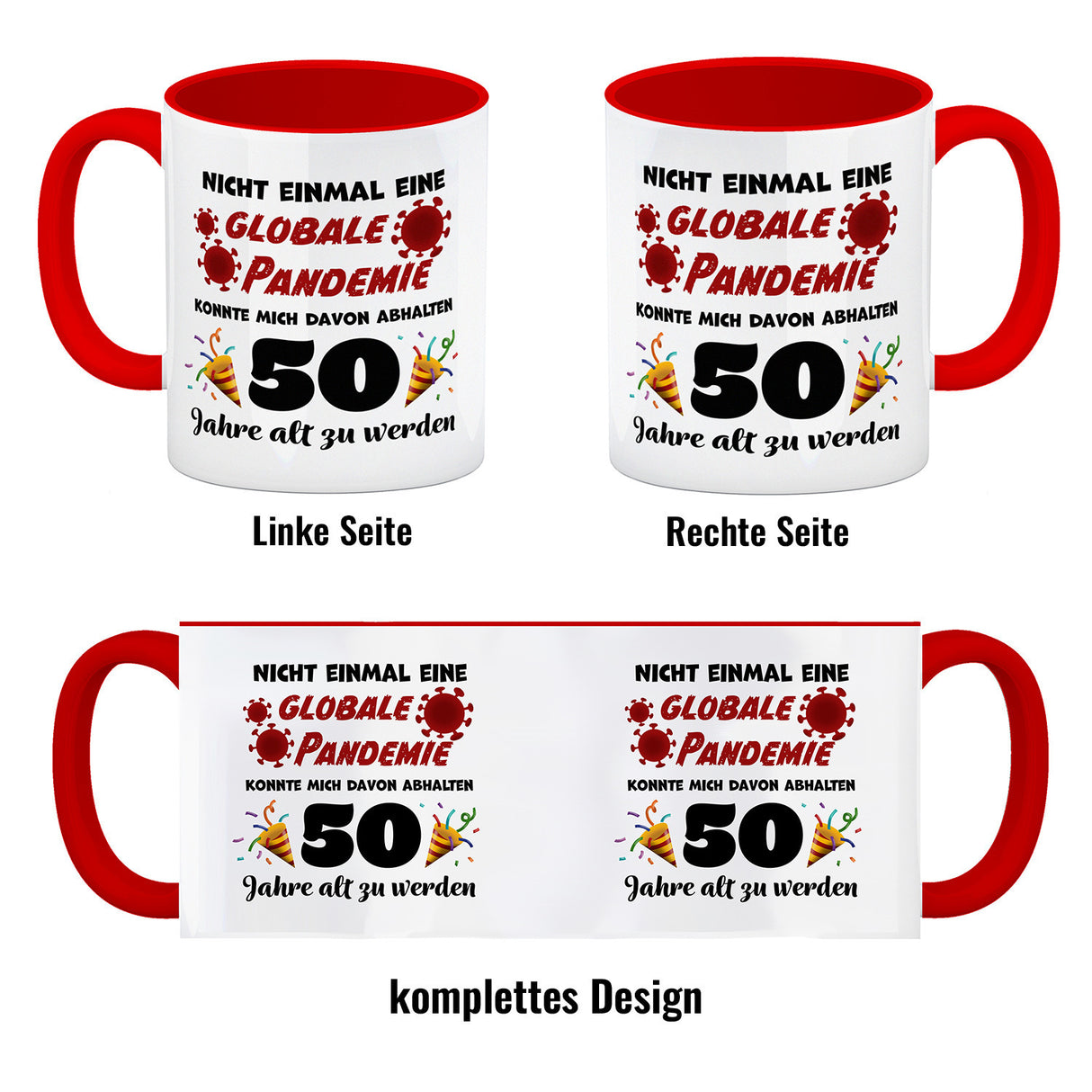 50. Geburtstag Kaffeebecher mit lustigem Spruch: Pandemie
