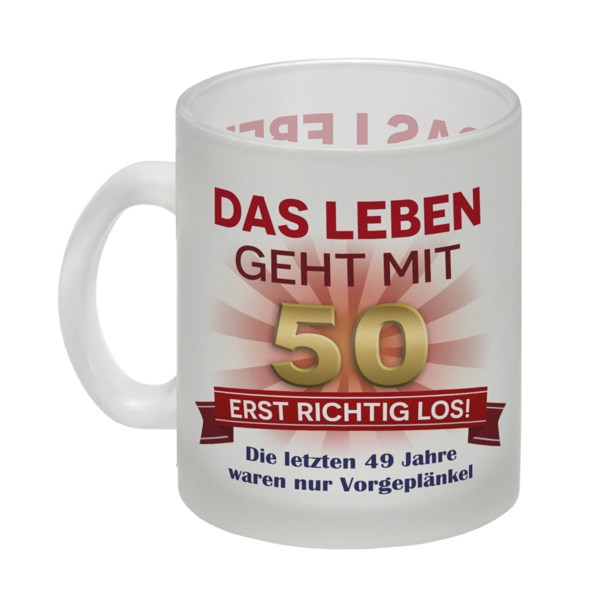 50. Geburtstag Kaffeebecher mit lustigem Spruch: Vorgeplänkel