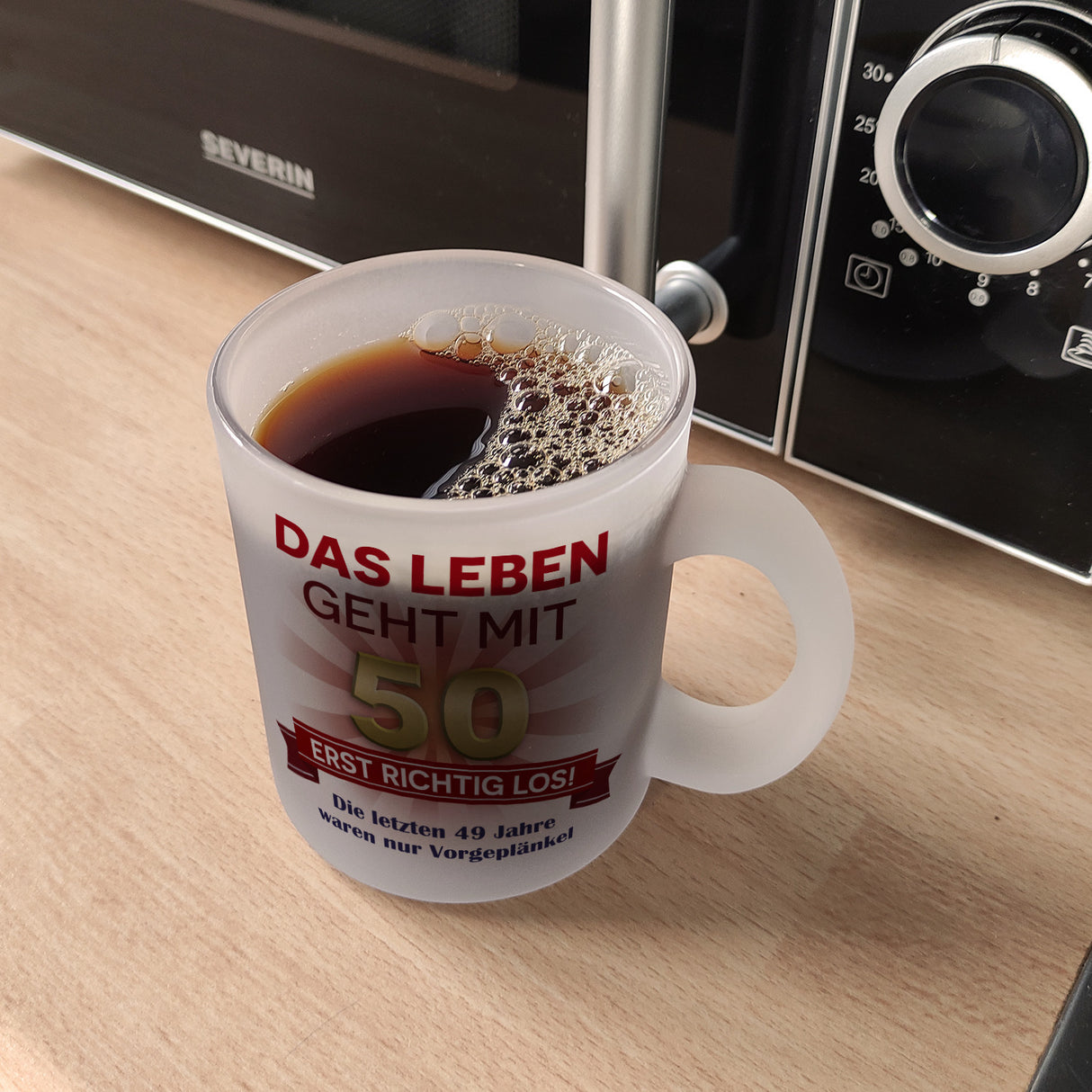 50. Geburtstag Kaffeebecher mit lustigem Spruch: Vorgeplänkel